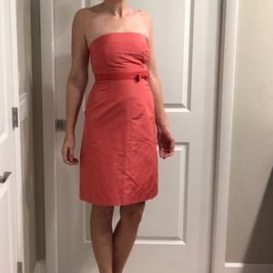 J.Crew Pink Strapless Fitted Dress Bow Detail P4